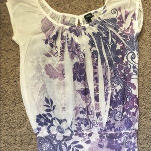 Blouse shirt top with elastic band waist